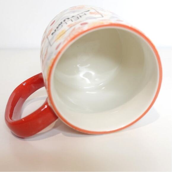 "Hello Autumn" Textured Leaf Fall COFFEE CUP  / Mug - Picture 6 of 7